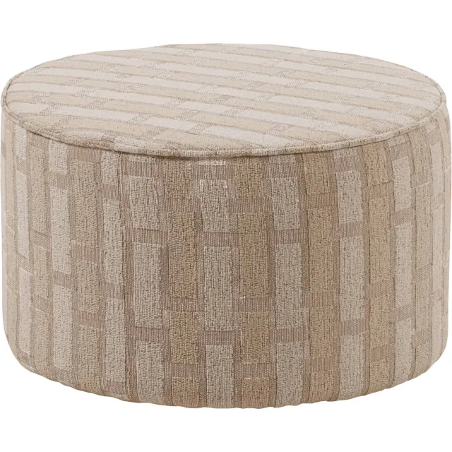 WOOOD Sarli Poef Laag Dessin - Chenille - Naturel/Beige - 36x60x60 natural/beige