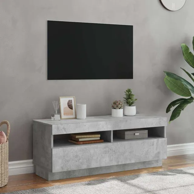 vidaXL Tv-meubel met LED-verlichting 100x35x40 cm betongrijs