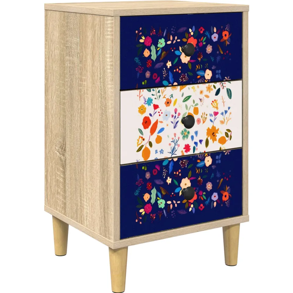 vidaXL Nachtkastje MAINZ Sonoma Eiken 36 x 33 x 60 cm Bewerkt hout Bruin