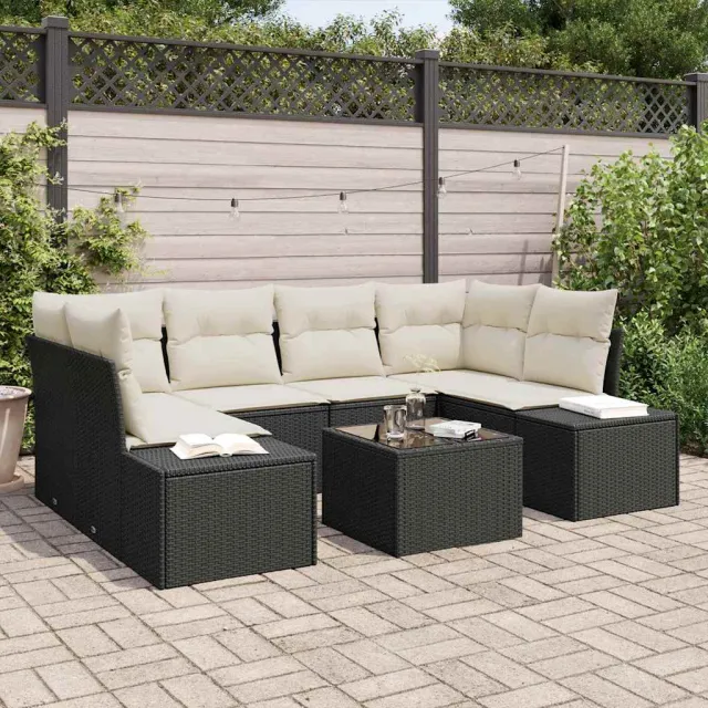 vidaXL Tuin Sofa Set 7 st Zwart poly rattan, foto 2