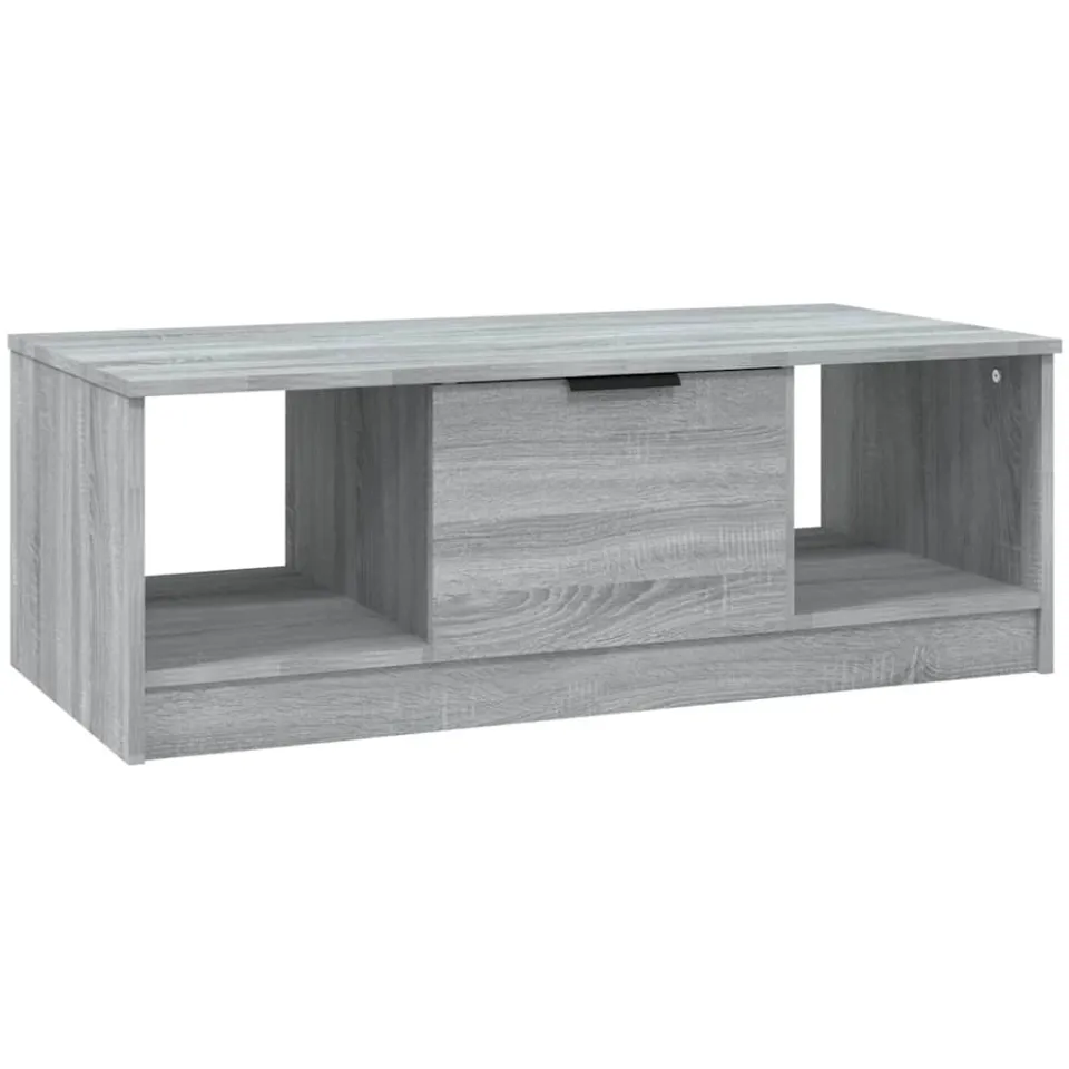 vidaXL Salontafel 102x50x36 cm bewerkt hout grijs sonoma eikenkleurig