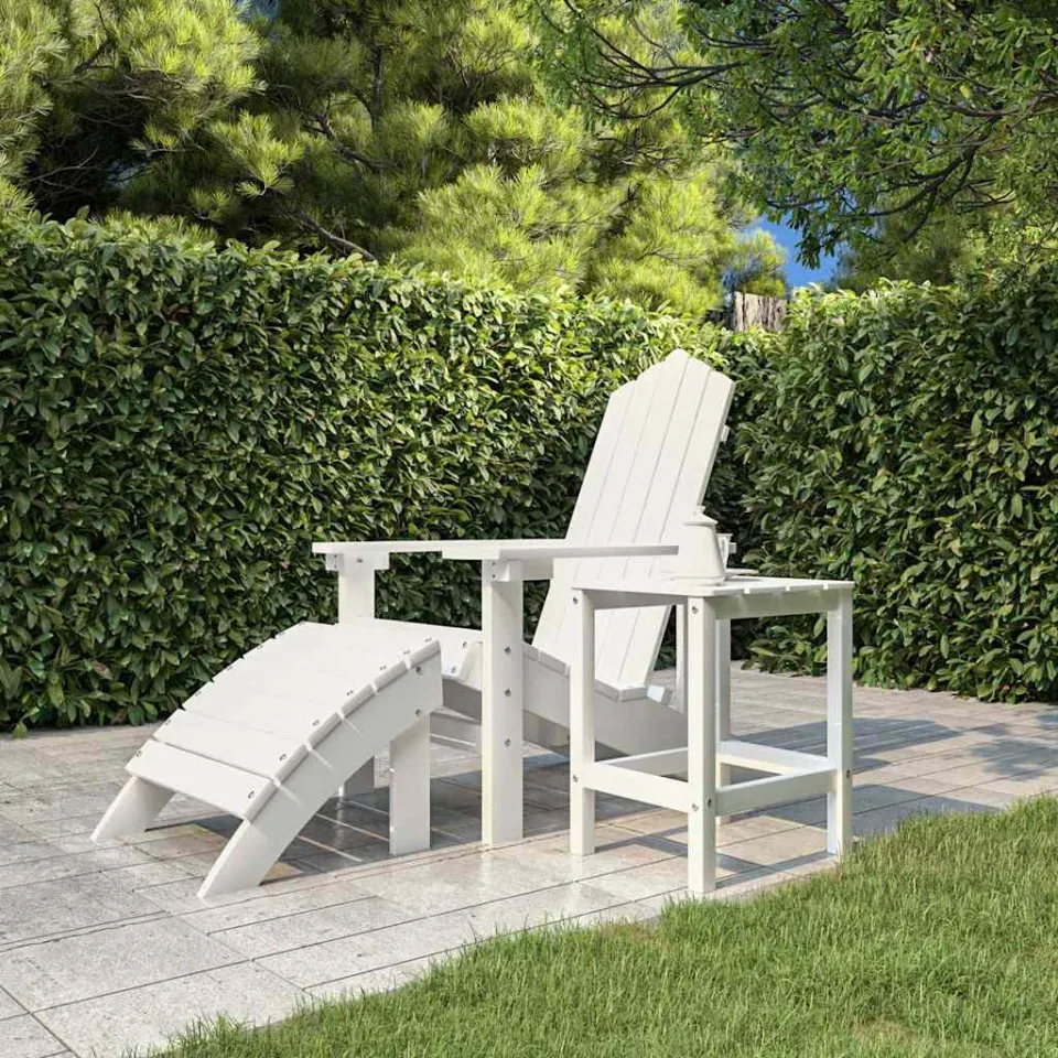 vidaXL Tuintafel Adirondack 38x38x46 cm HDPE wit, foto 3