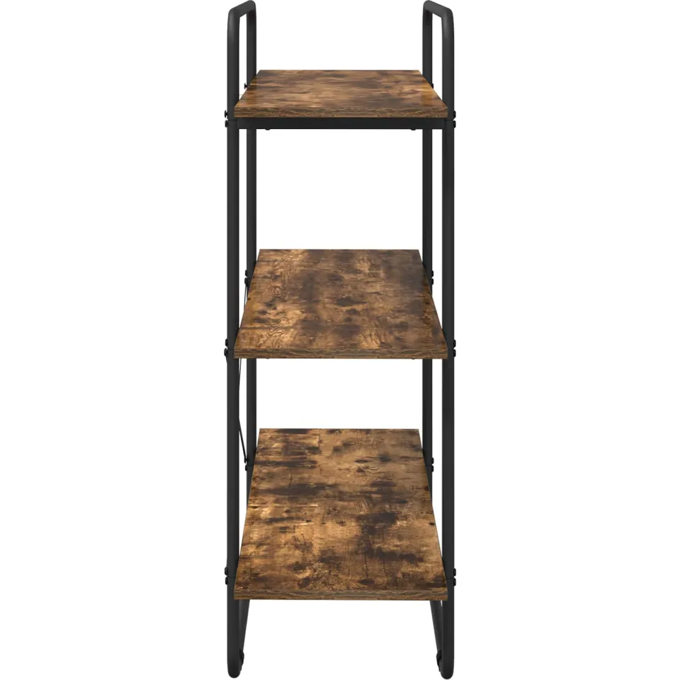 vidaXL Boekenrek 3-laags 100 x 35 x 105 cm PB Gerookt eiken, foto 4
