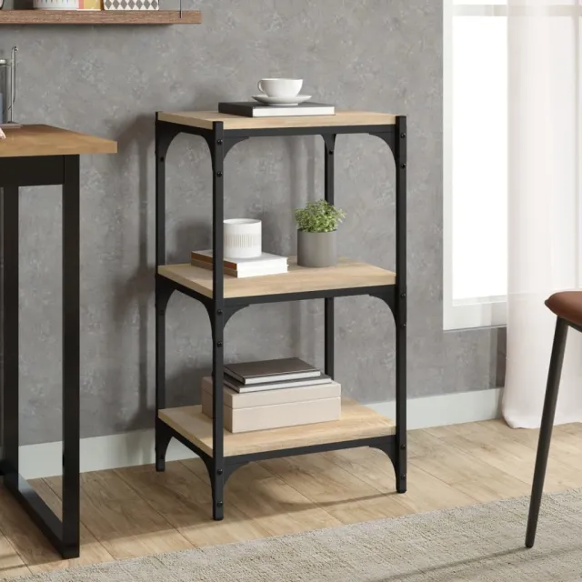 vidaXL Boekenkast 40x33x70,5 cm bewerkt hout en staal Sonoma eiken Bruin