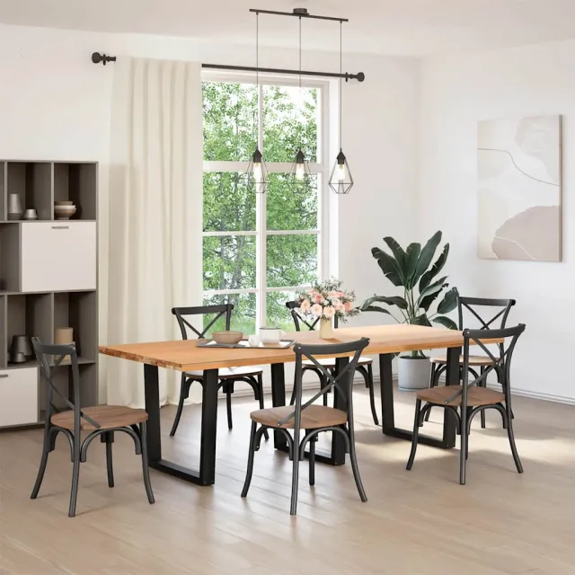 vidaXL Eettafelpoten 3 st V-vormig 90x(72-73,3) cm staal antraciet Anthraciet