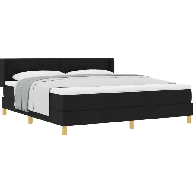 vidaXL Boxspringbed met hoofdeinde Zwart 200 x 180 cm Stof