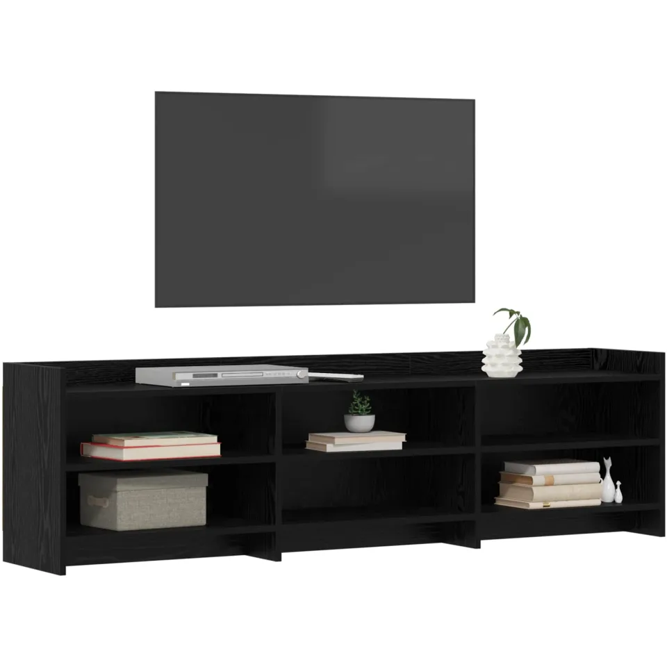 vidaXL TV-kast 168 x 33 x 47 cm Zwart eiken Bewerkt hout