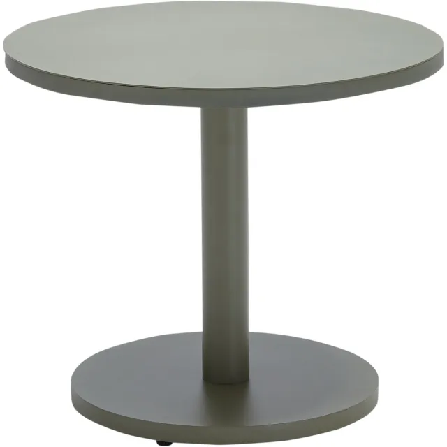 AVH-Collectie Hong Kong bijzettafel rond 50xH43 cm aluminium olive Bruin / Terre, Groen