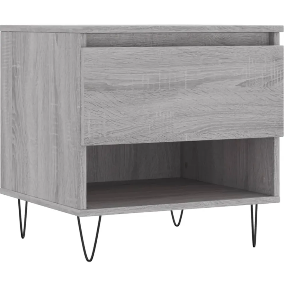 vidaXL Salontafels 2 st 50x46x50 cm bewerkt hout grijs sonoma eiken
