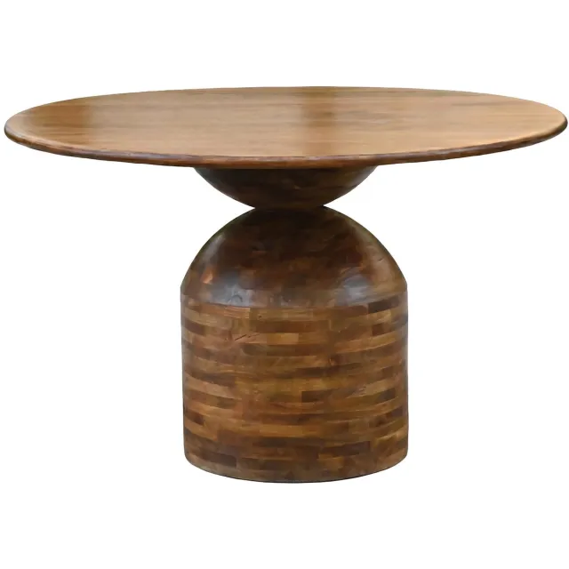 Wohnling Eettafel mangohout 120 cm rond - WL7.435 Zie omschrijving