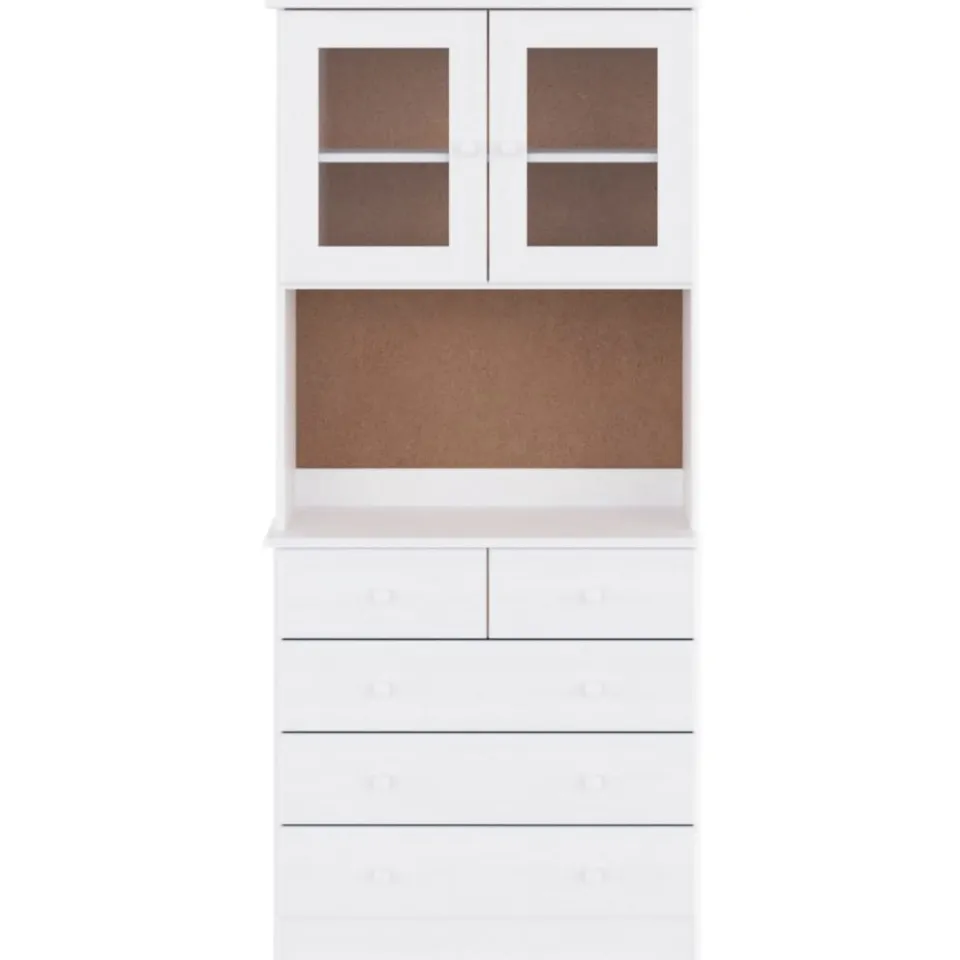 vidaXL Hoge kast ALTA 77x35x165 cm massief grenenhout wit