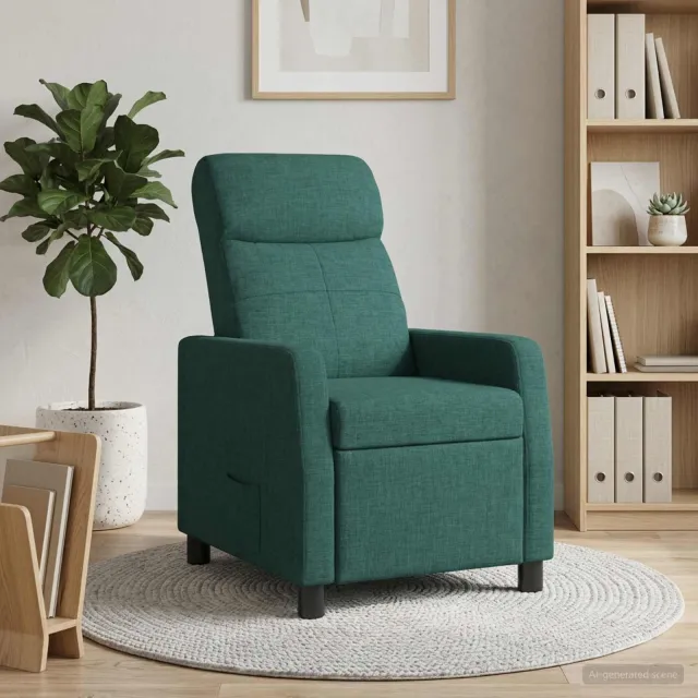 vidaXL Relaxfauteuil Donkergroen Stof