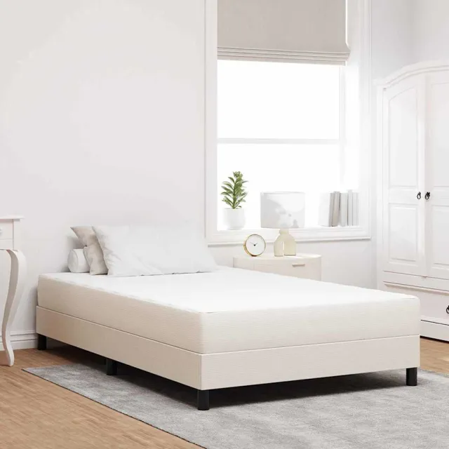 vidaXL Bedmatras met matras Crème 120 x 190 cm Stof