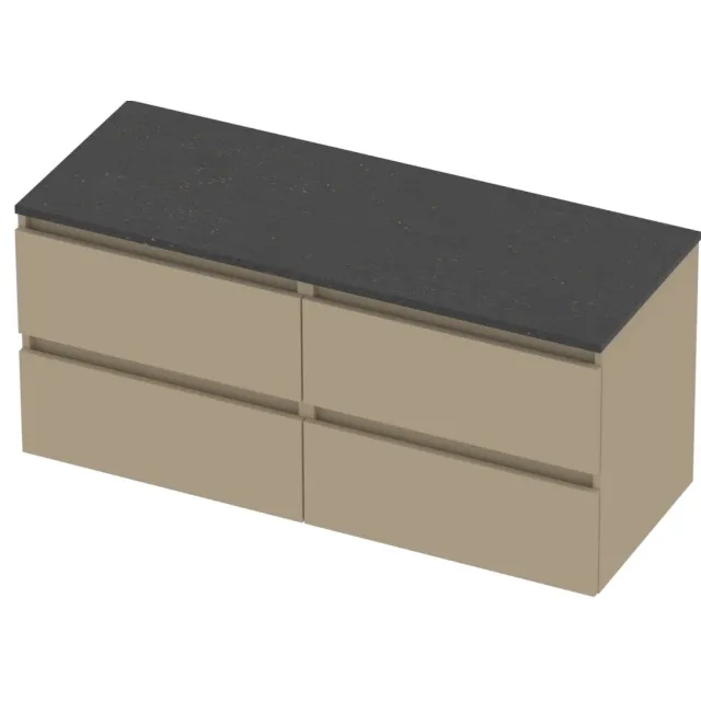 Basic-Line Deck 46 Badmeubelset Greeploos 120x46x58 cm D46bsemb2x60 Mat Beige Blue Stone Grijs