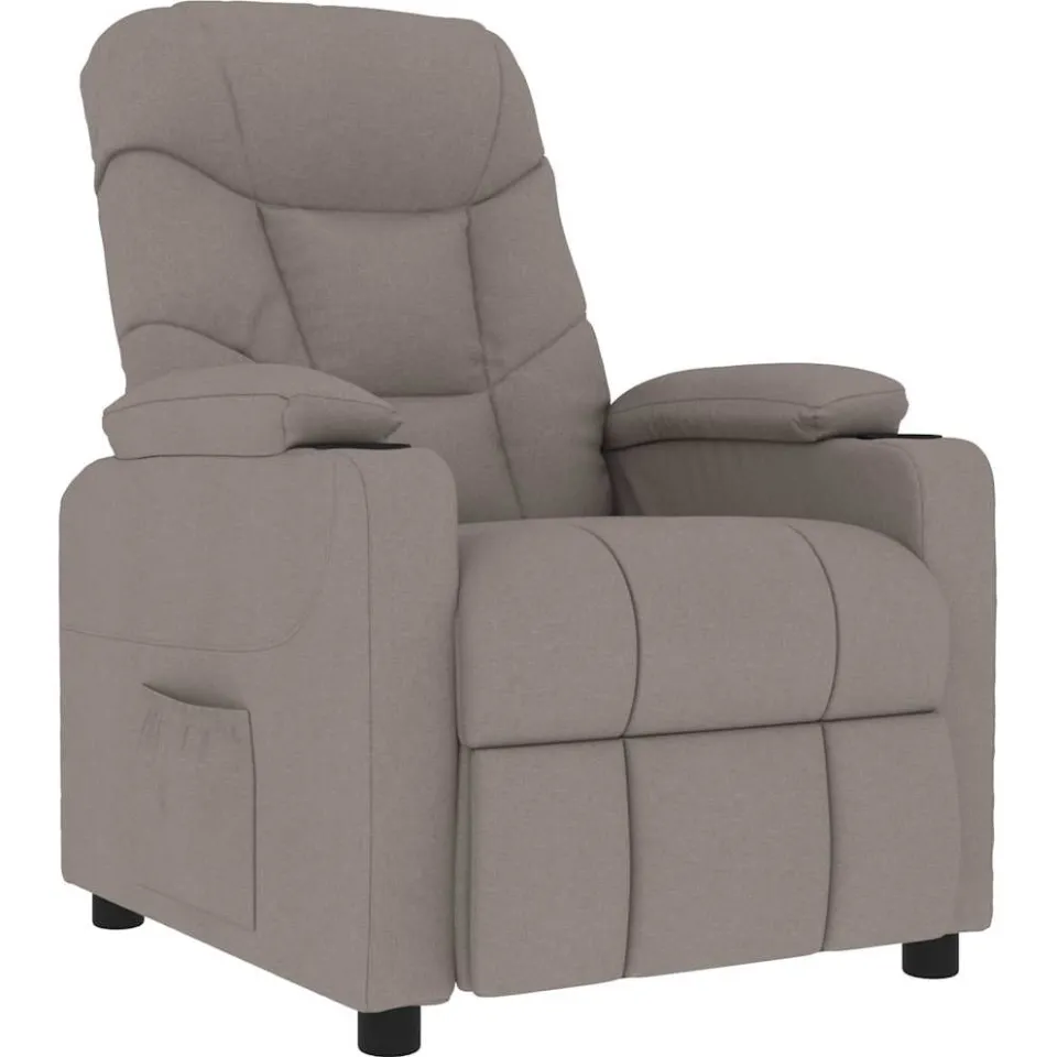 vidaXL Massagestoel stof taupe, foto 3