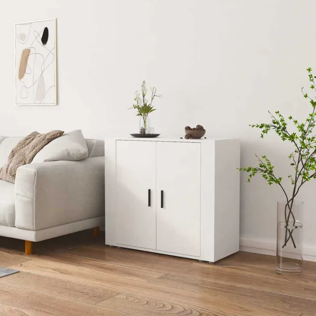 vidaXL Dressoir 80x33x70 cm bewerkt hout wit, foto 2