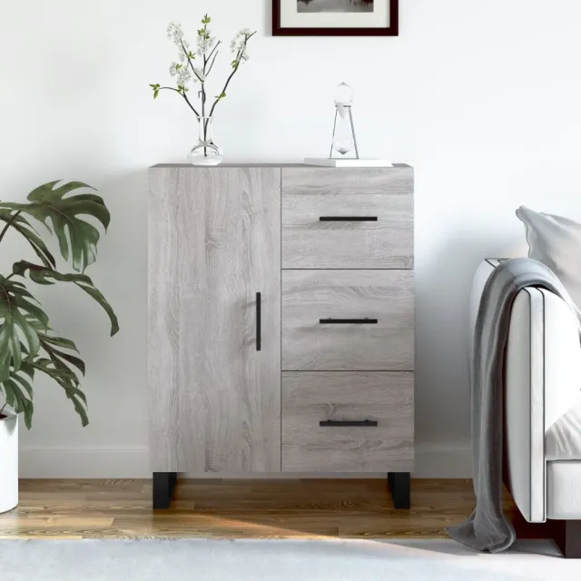 vidaXL Dressoir 69,5x34x90 cm bewerkt hout grijs sonoma eikenkleurig, foto 2