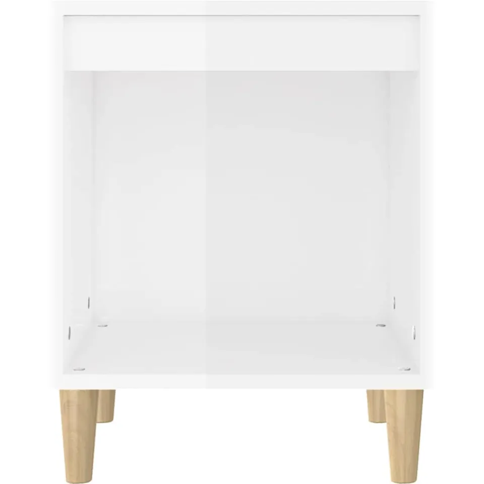 vidaXL Nachtkastje 40x35x50 cm bewerkt hout hoogglans wit, foto 4