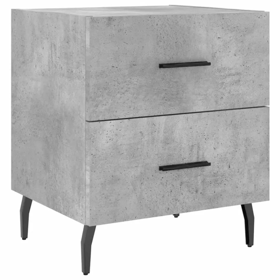 vidaXL Nachtkastjes 2 st 40x35x47,5 cm bewerkt hout betongrijs grijs, foto 4