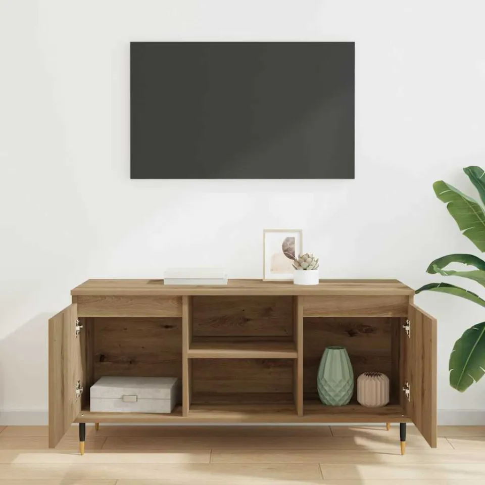 vidaXL TV-kast 104 x 35 x 50 cm Artisan Eiken Bewerkt hout, foto 3