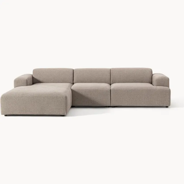 Westwing Collection Hoekbank Melva (4-zits) Taupe