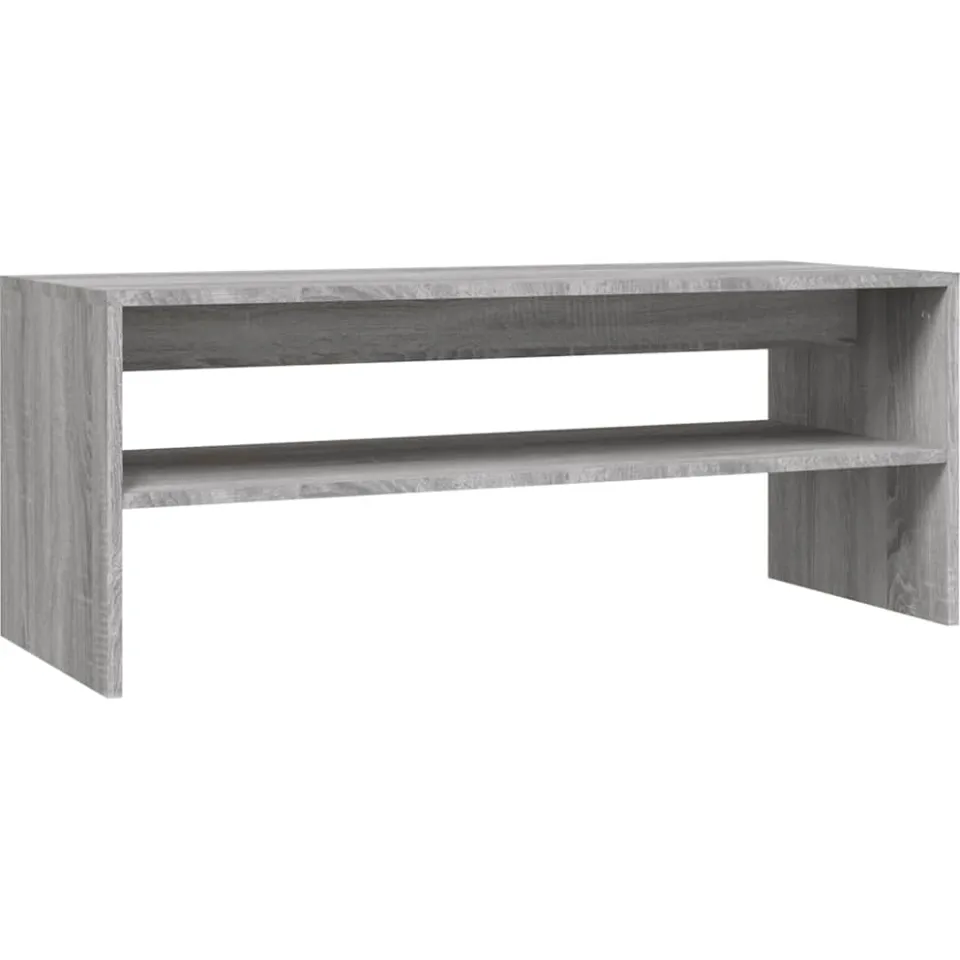 vidaXL Salontafel 100x40x40 cm bewerkt hout grijs sonoma eikenkleurig, foto 3