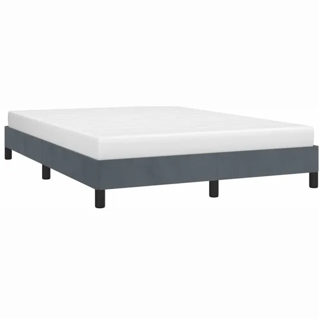 vidaXL Bedframe zonder matras donkergrijs 137x190 cm volledig fluweel