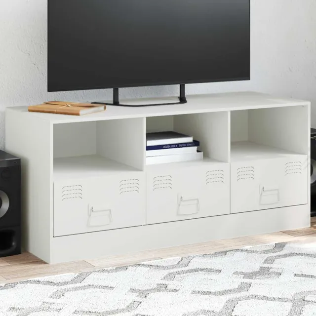 vidaXL Tv-meubel 99x39x44 cm staal wit, foto 2