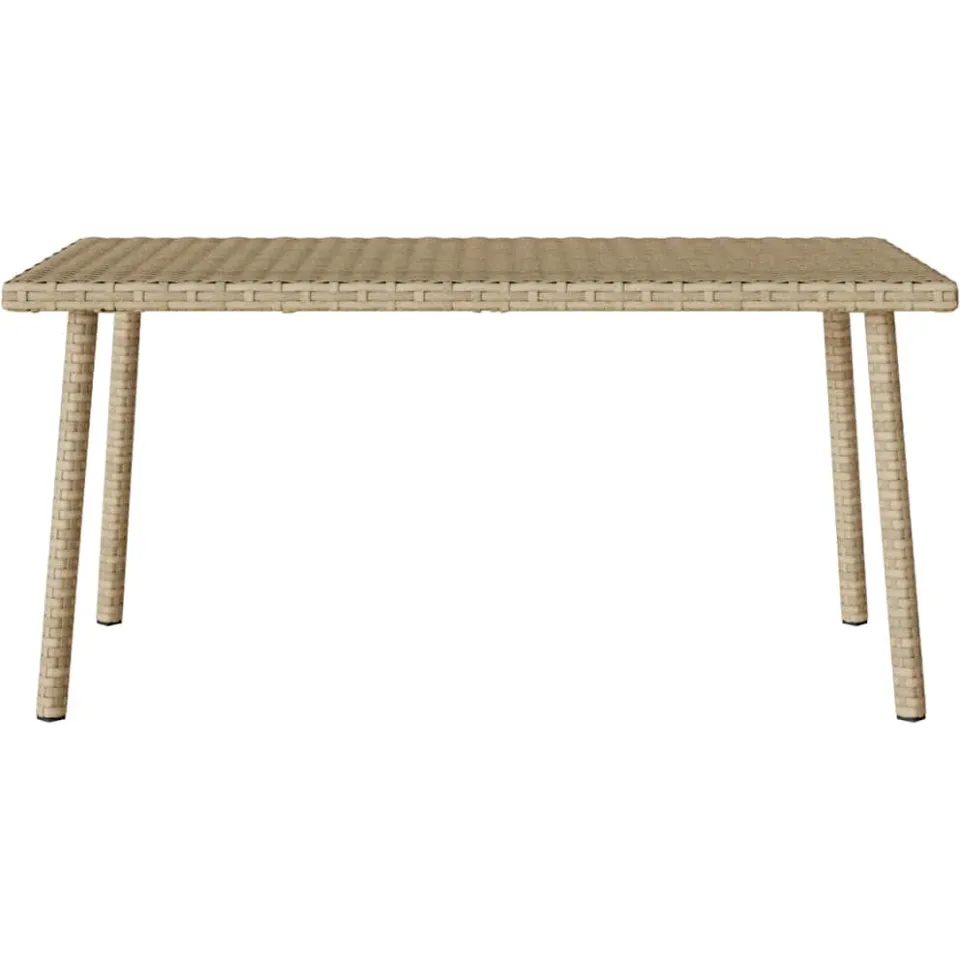 vidaXL Tuin salontafel rechthoekig 80x40x37 cm poly rattan beige