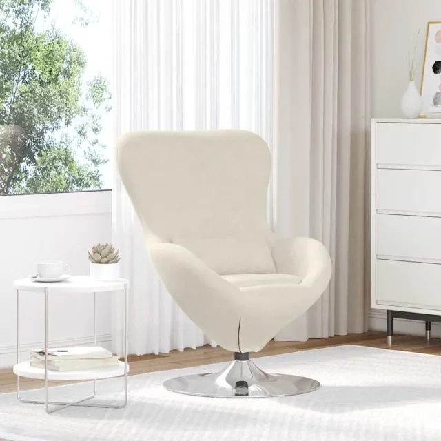 vidaXL Eivormige - stoel - Crème - Fluweel