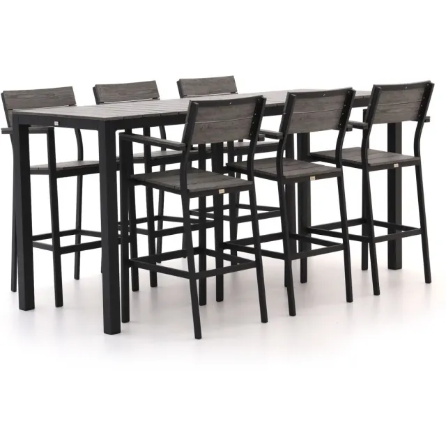 Bellagio tuinmeubelen Bellagio Fidenza 220cm barset 7-delig Zwart