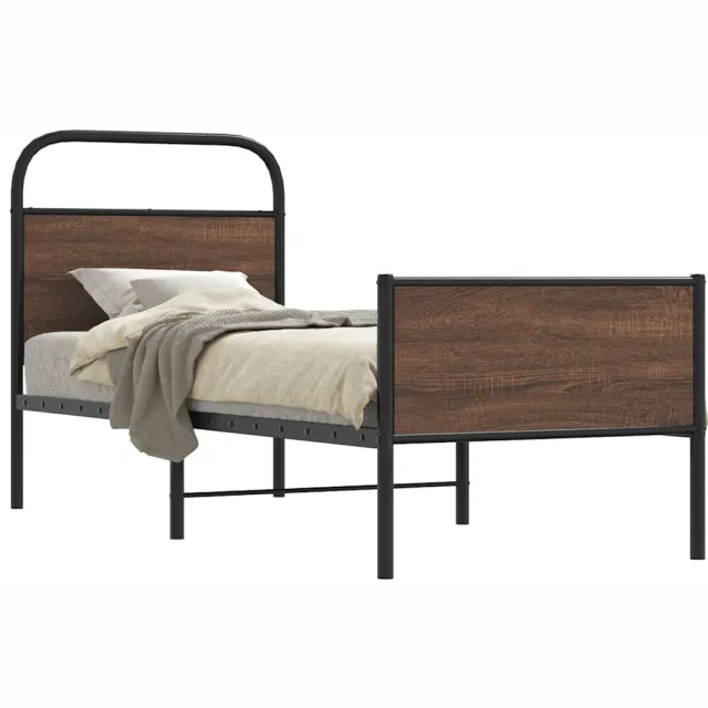 vidaXL Bedframe zonder matras bewerkt hout bruin eikenkleur 80x200 cm