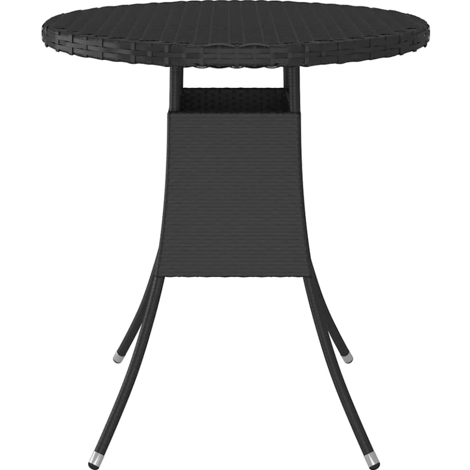 vidaXL Tuintafel 70x70x73 cm poly rattan zwart, foto 2