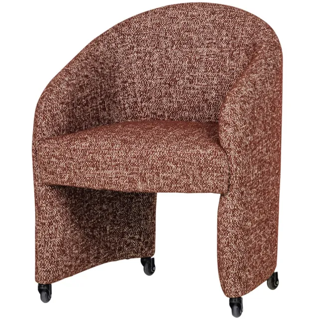 WOOOD Cordo eetkamerstoel met wielen roestbruin rust brown