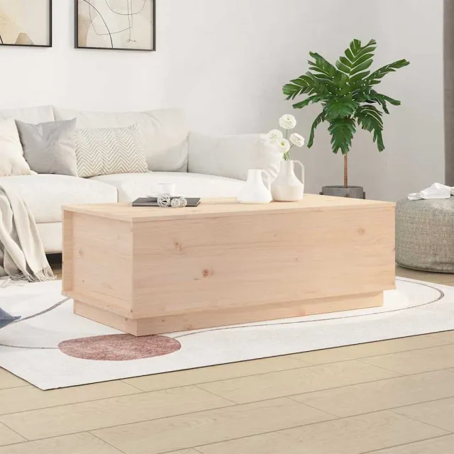vidaXL Salontafel 100x50x35 cm massief grenenhout bruin, foto 2