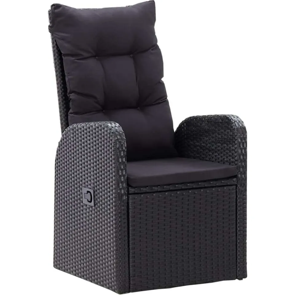 vidaXL 9-delige Tuinset met kussens zwart, foto 4