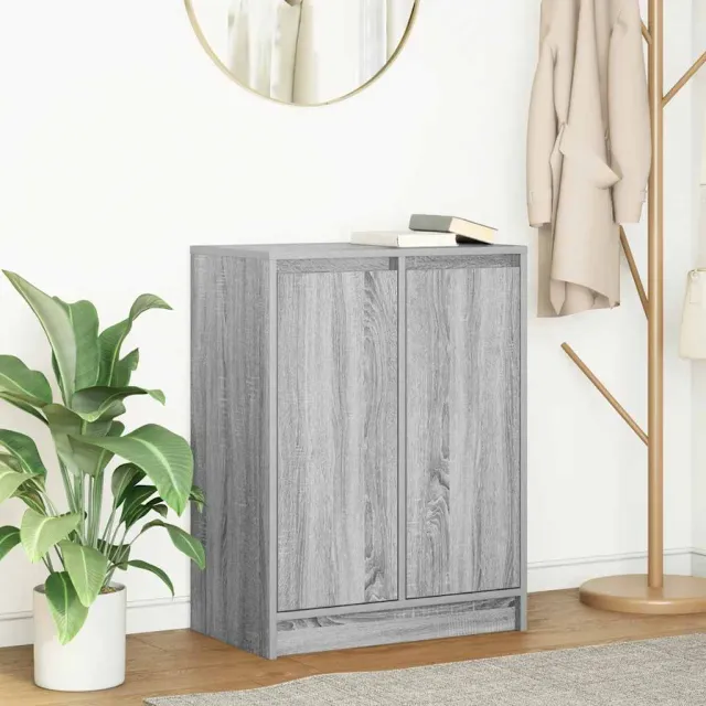 vidaXL Dressoir 57x34x76 cm bewerkt hout grijs sonoma eikenkleurig, foto 2