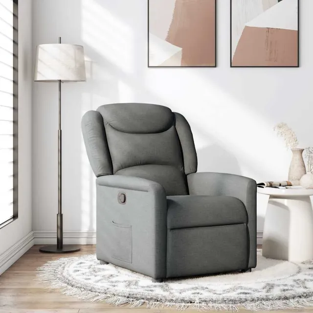 vidaXL Fauteuil verstelbaar stof donkergrijs grijs