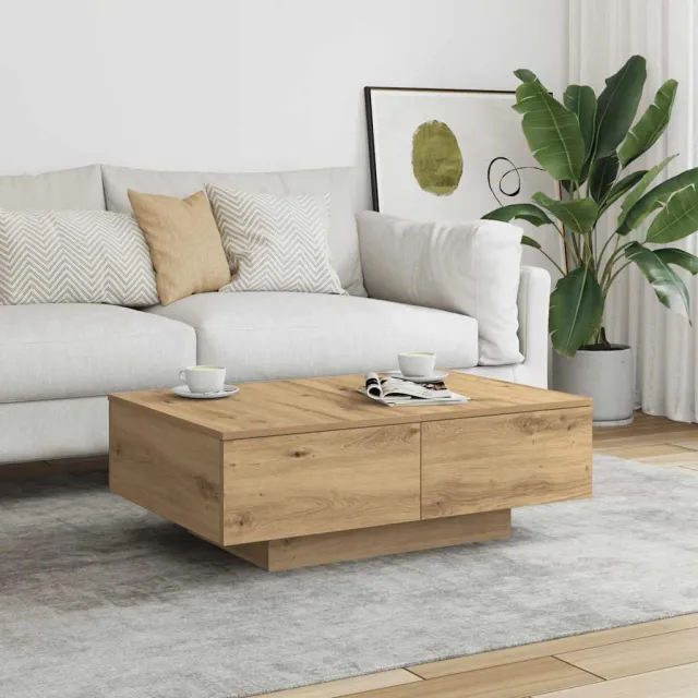 vidaXL Salontafel 90x60x31 cm bewerkt hout artisanaal eikenkleurig, foto 2