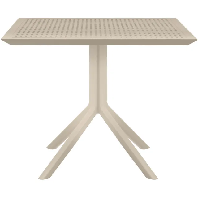 CLP Sky Tafel - eettafel - tuintafel - binnen en buiten - 80 x 80 cm - kunststof - taupe