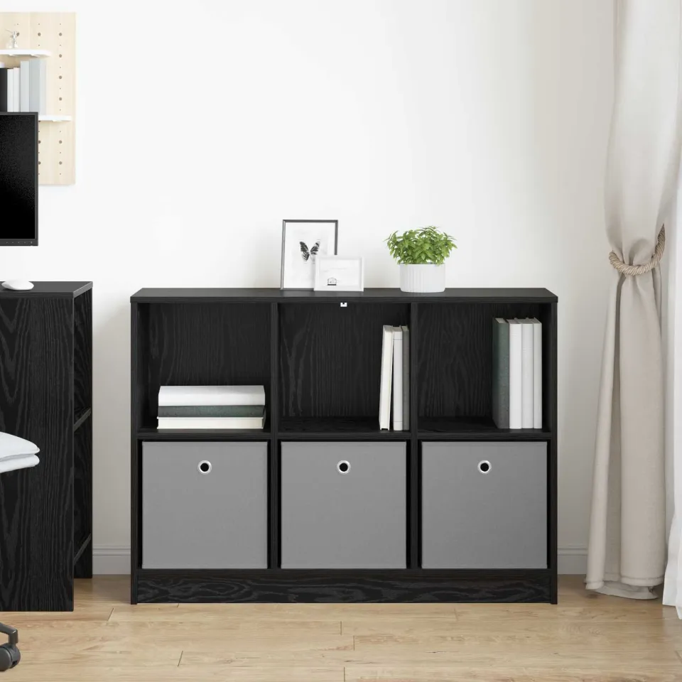 vidaXL Dressoir Zwart Eiken 102 x 32 x 73,5 cm, foto 4