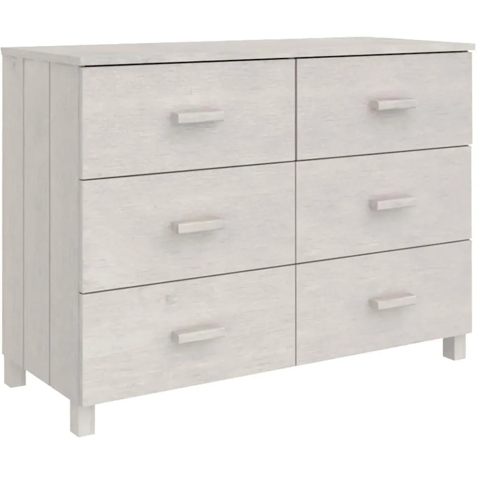 vidaXL Dressoir HAMAR 113x40x80 cm massief grenenhout wit