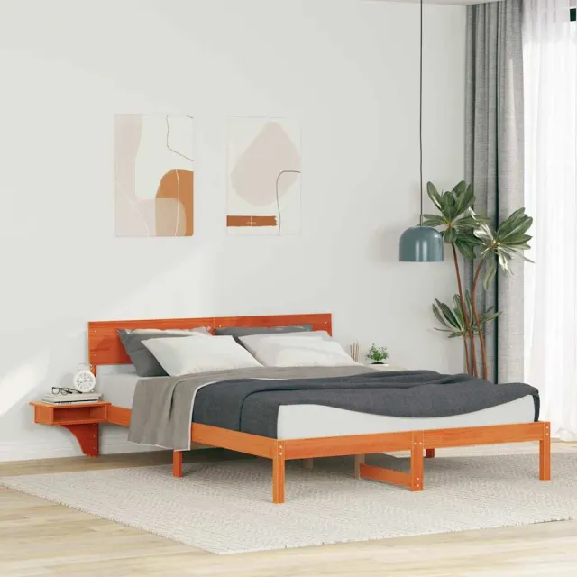 vidaXL Bedframe Wasbruin 160 x 200 cm Massief grenenhout