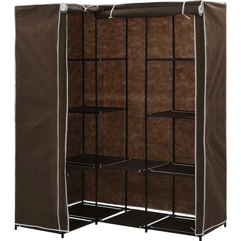 vidaXL Hoekkledingkast 130x87x169 cm bruin