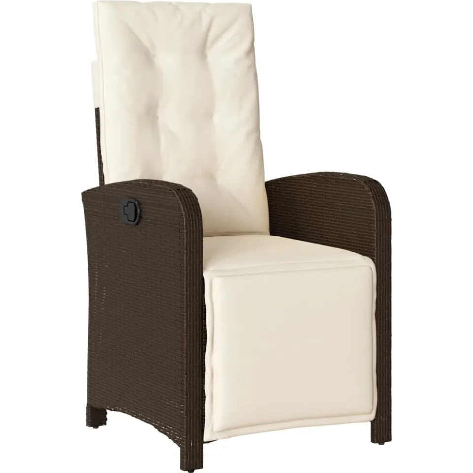 vidaXL 5-delige Tuinset met kussens poly rattan bruin, foto 3