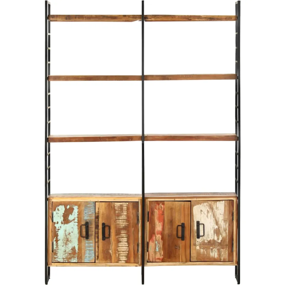 vidaXL Boekenkast met 4 schappen 124x30x180 cm massief gerecycled hout bruin, foto 2