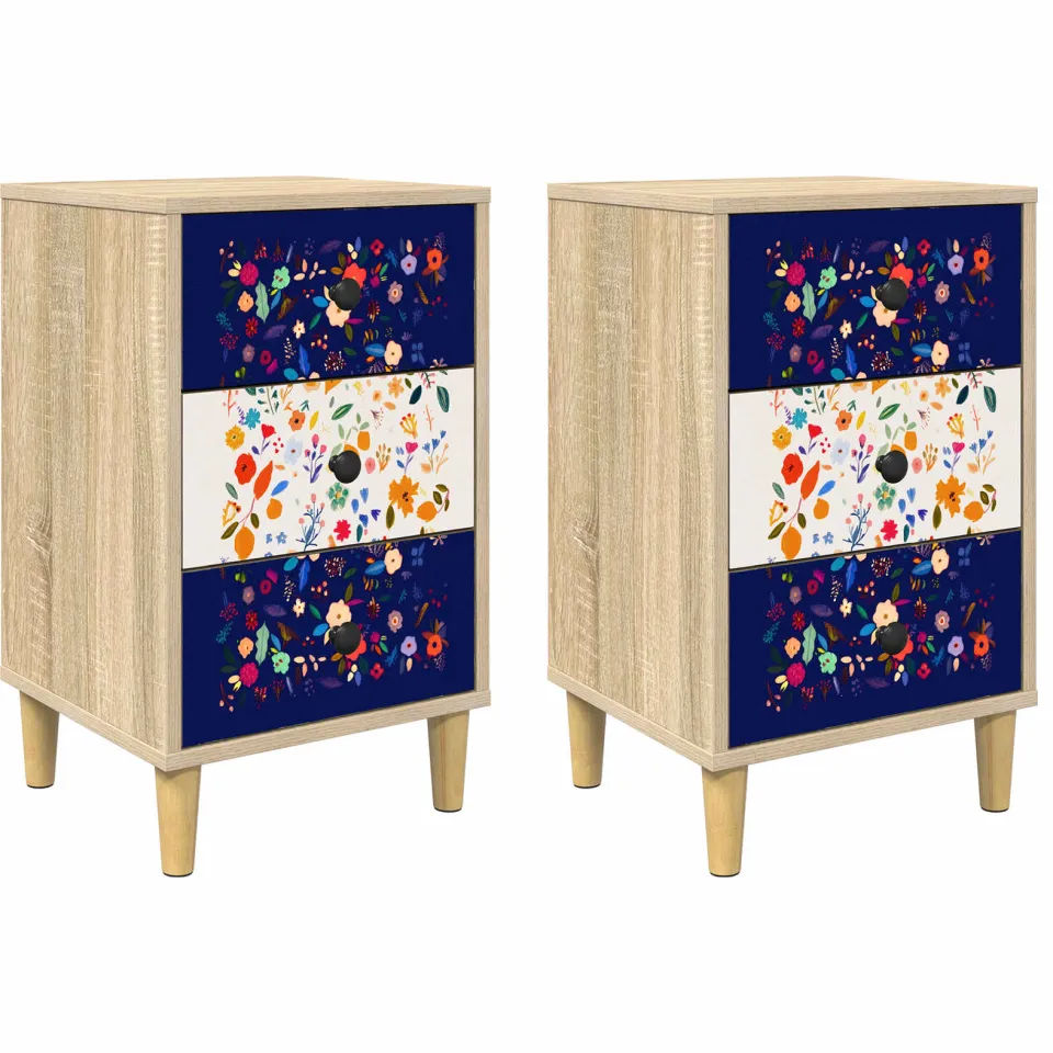 vidaXL Nachtkastje MAINZ 2 st Sonoma Eiken 36 x 33 x 60 cm Bruin