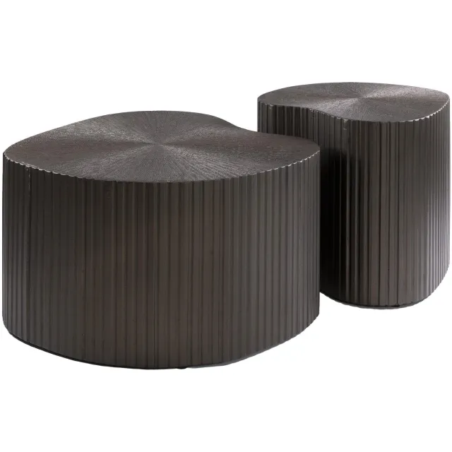 Nest of Nora Set van 2 - Nest of Nora Salontafels Noki - Niervormig - Brons / bronzen salontafel set - Metaalfinish - Onder elkaar te schuiven