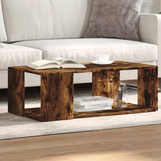 vidaXL Salontafel 89,5x48x30 cm bewerkt hout gerookt eikenkleurig Bruin