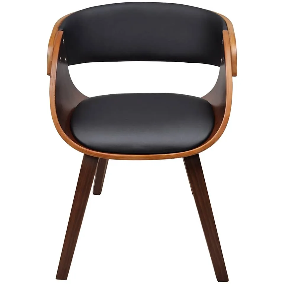 vidaXL Eetkamerstoelen 2 st gebogen hout en kunstleer bruin
